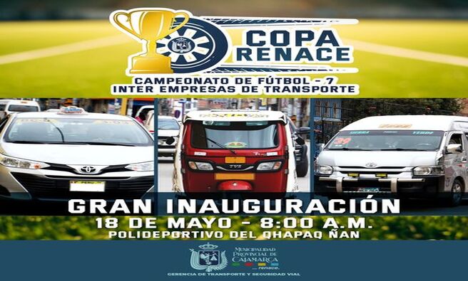 ✅Invitamos a todas las empresas de transporte a participar de la inauguración del campeonato de fútbol 7 este 18 de mayo a las 8:00 a. m. que busca fomentar el deporte y la actividad física en todos nuestros transportistas.