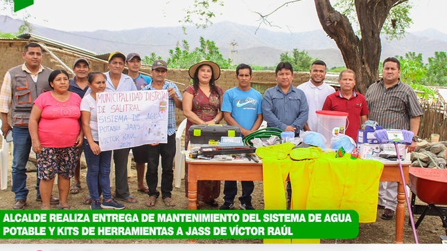 Alcalde Realiza Entrega de Mantenimiento del Sistema de Agua y Kit de Herramientas a Jass de Víctor Raúl 