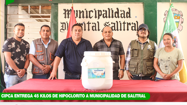 Cipca Entrega 45 Kilos de Hipoclorito a Municipalidad de Salitral  