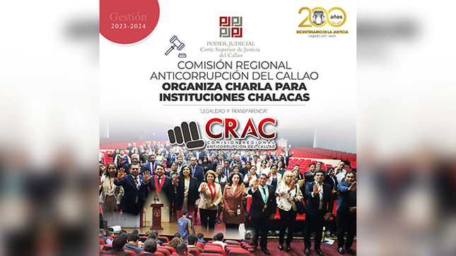 Comisión Regional Anticorrupción del Callao organiza charla para instituciones chalacas