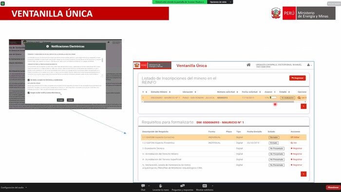 Capacitación Virtual: Orientaciones prácticas en el uso de la ventanilla única de formalización minera