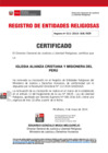 Vista preliminar de documento 011 IGLESIA ALIANZA CRISTIANA Y MISIONERA DEL PERU-CERTIFICADO-RENOVACION