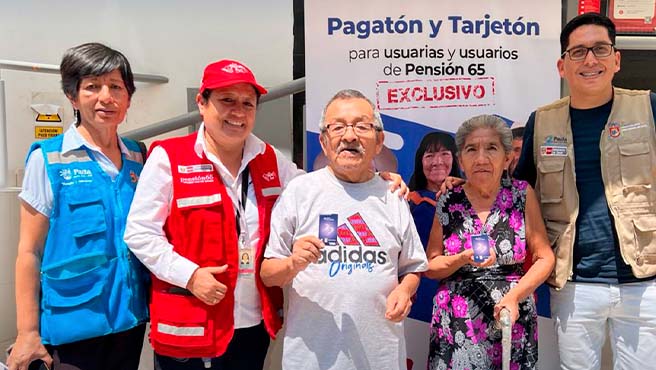 Comuna paiteña participó de la exitosa entrega de 155 tarjetas de débito a beneficiarios de pensión 65 de Paita