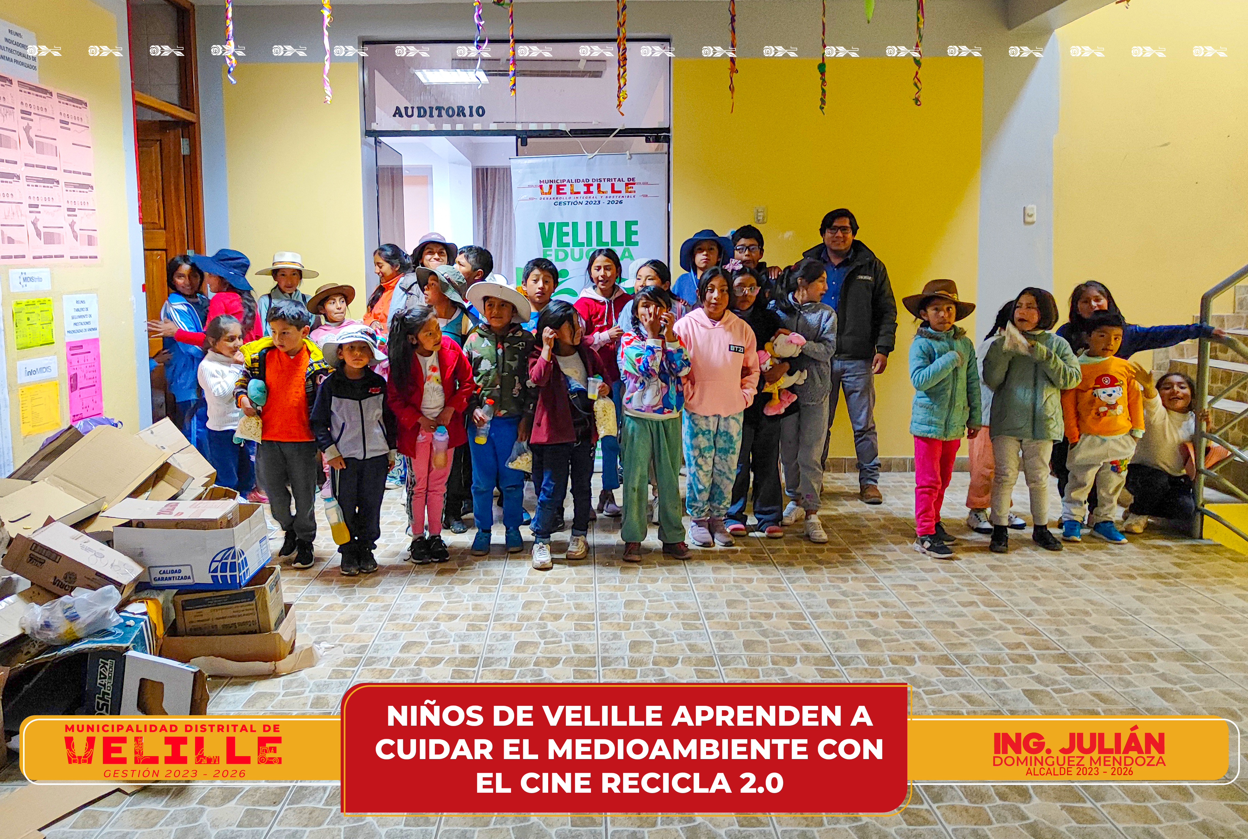 Niños del distrito de Velille aprenden a cuidar el medioambiente con el Cine Recicla 2.0