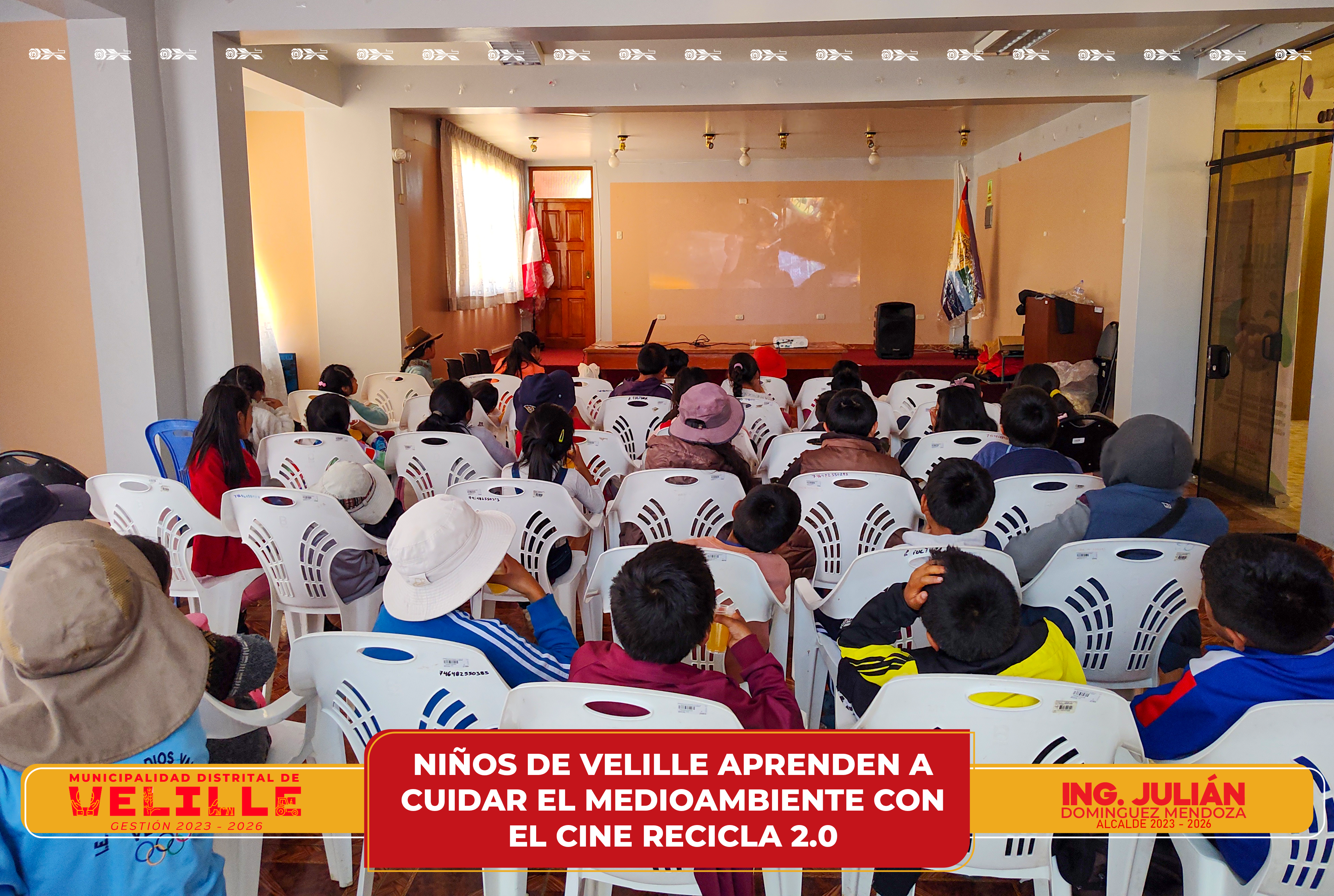 Niños del distrito de Velille aprenden a cuidar el medioambiente con el Cine Recicla 2.0