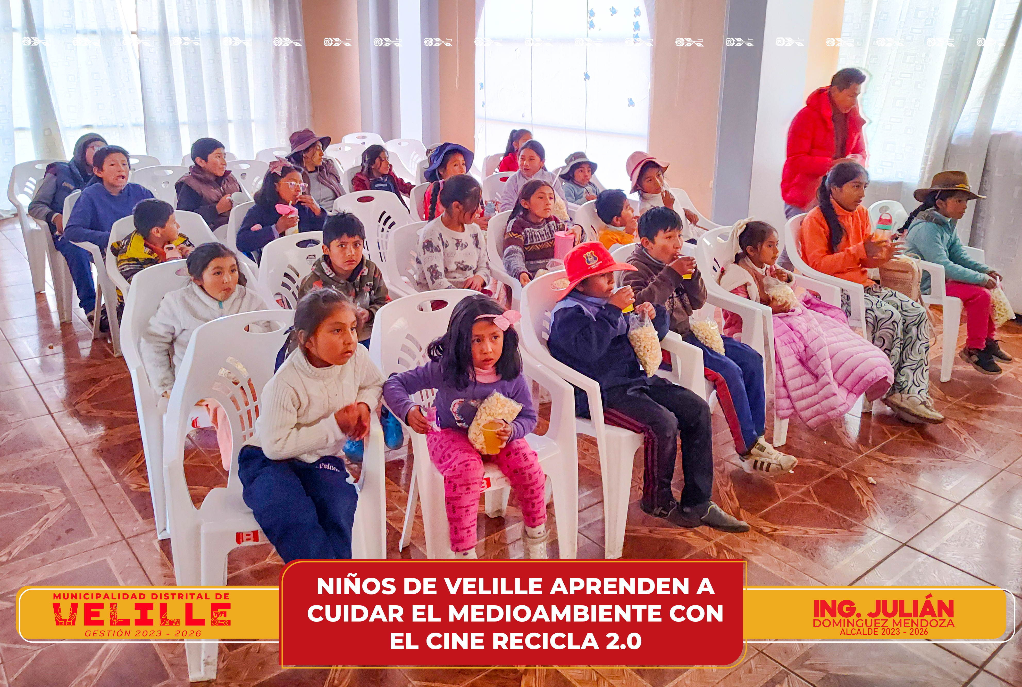 Niños del distrito de Velille aprenden a cuidar el medioambiente con el Cine Recicla 2.0