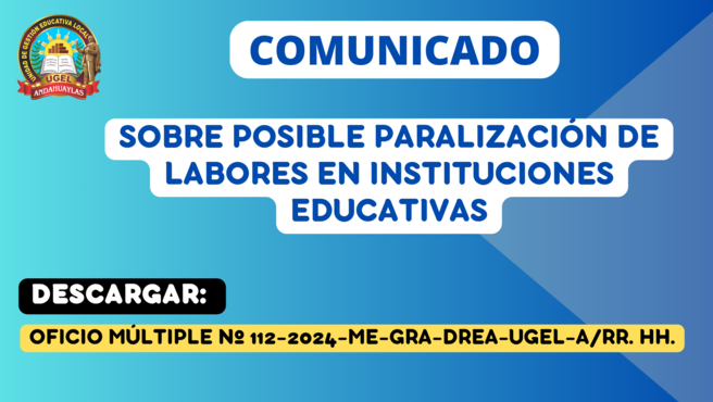 Comunicado sobre paralización de labores