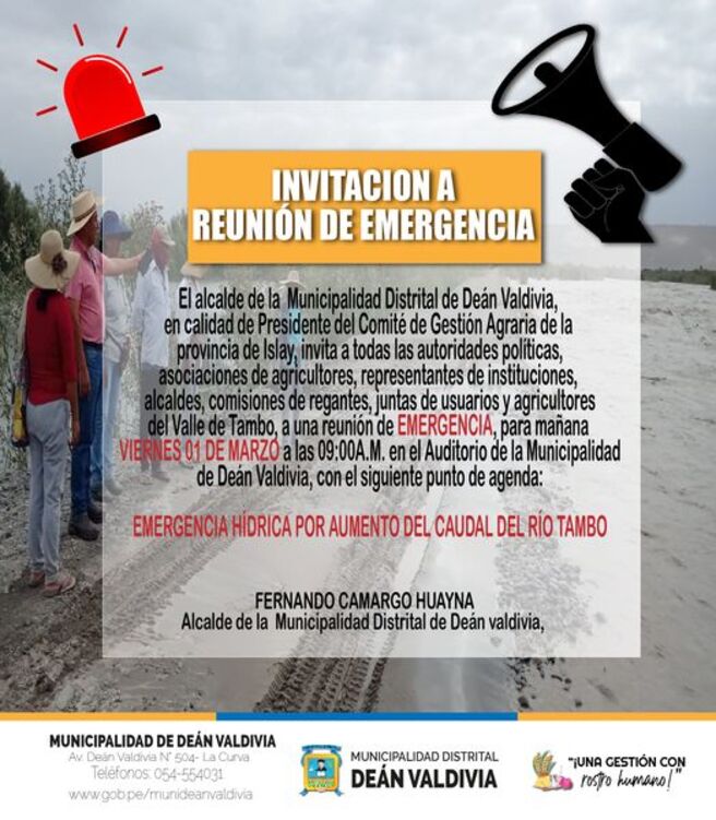 Invitación a reunión de Emergencia 