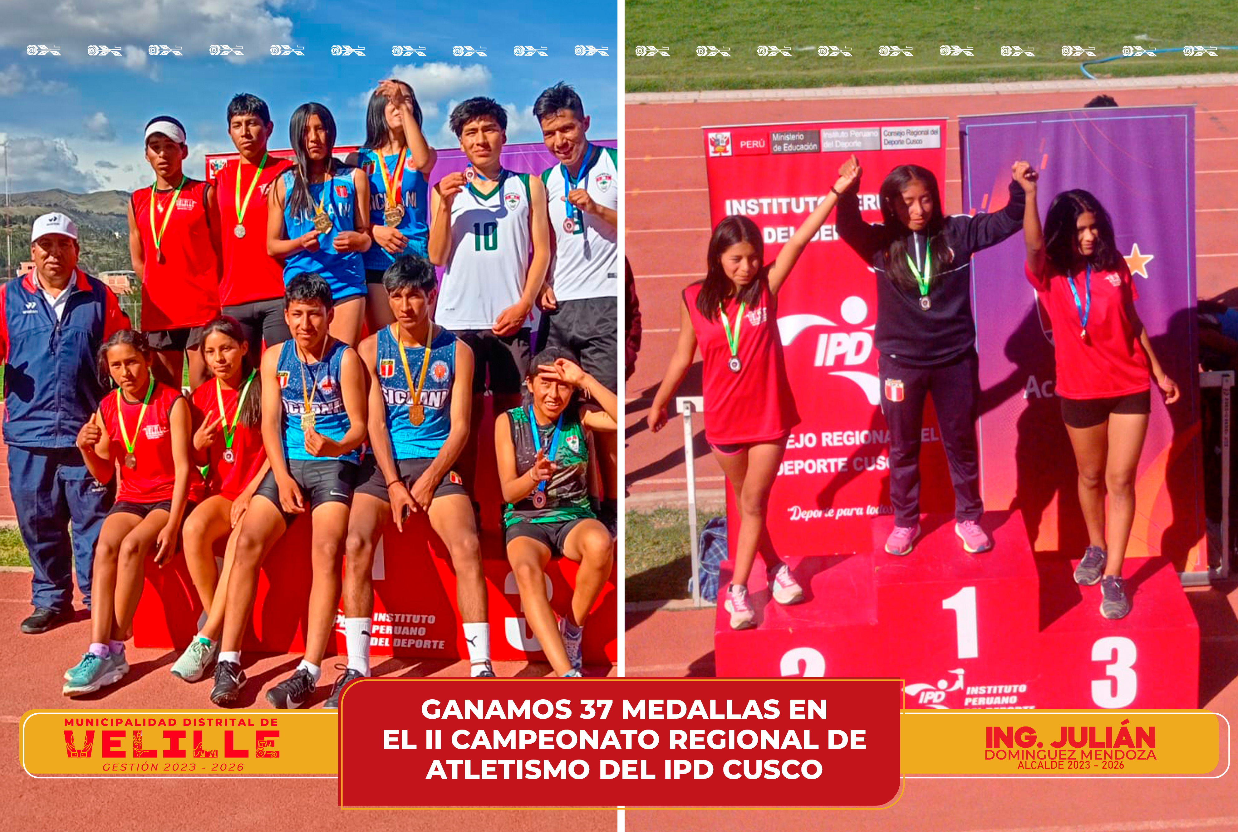 Velille: Ganamos 37 medallas en el II Campeonato Regional de Atletismo del IPD Cusco