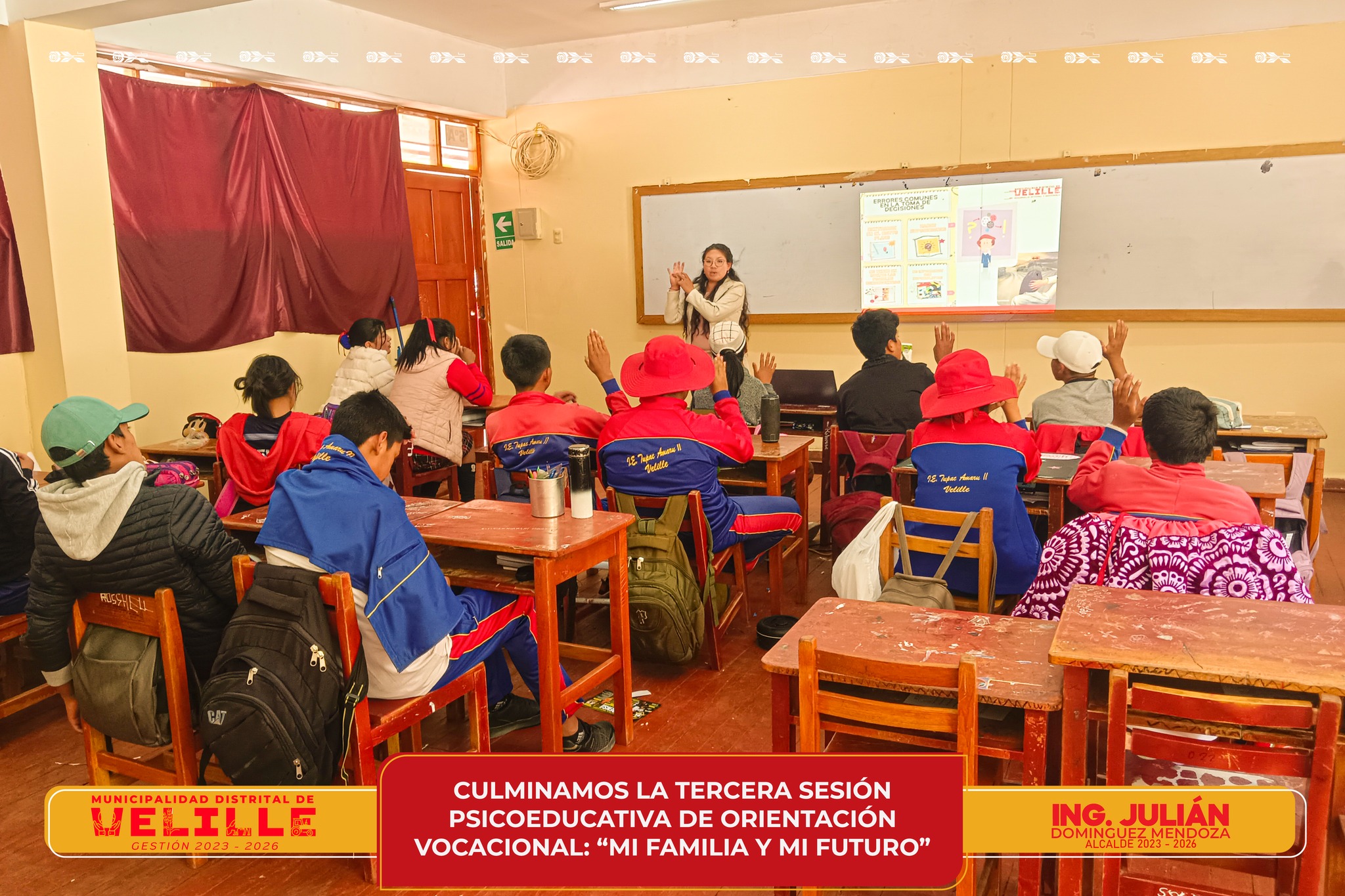 Municipalidad de Velille culmina tercera sesión psicoeducativa de orientación vocacional: "Mi familia y mi futuro"