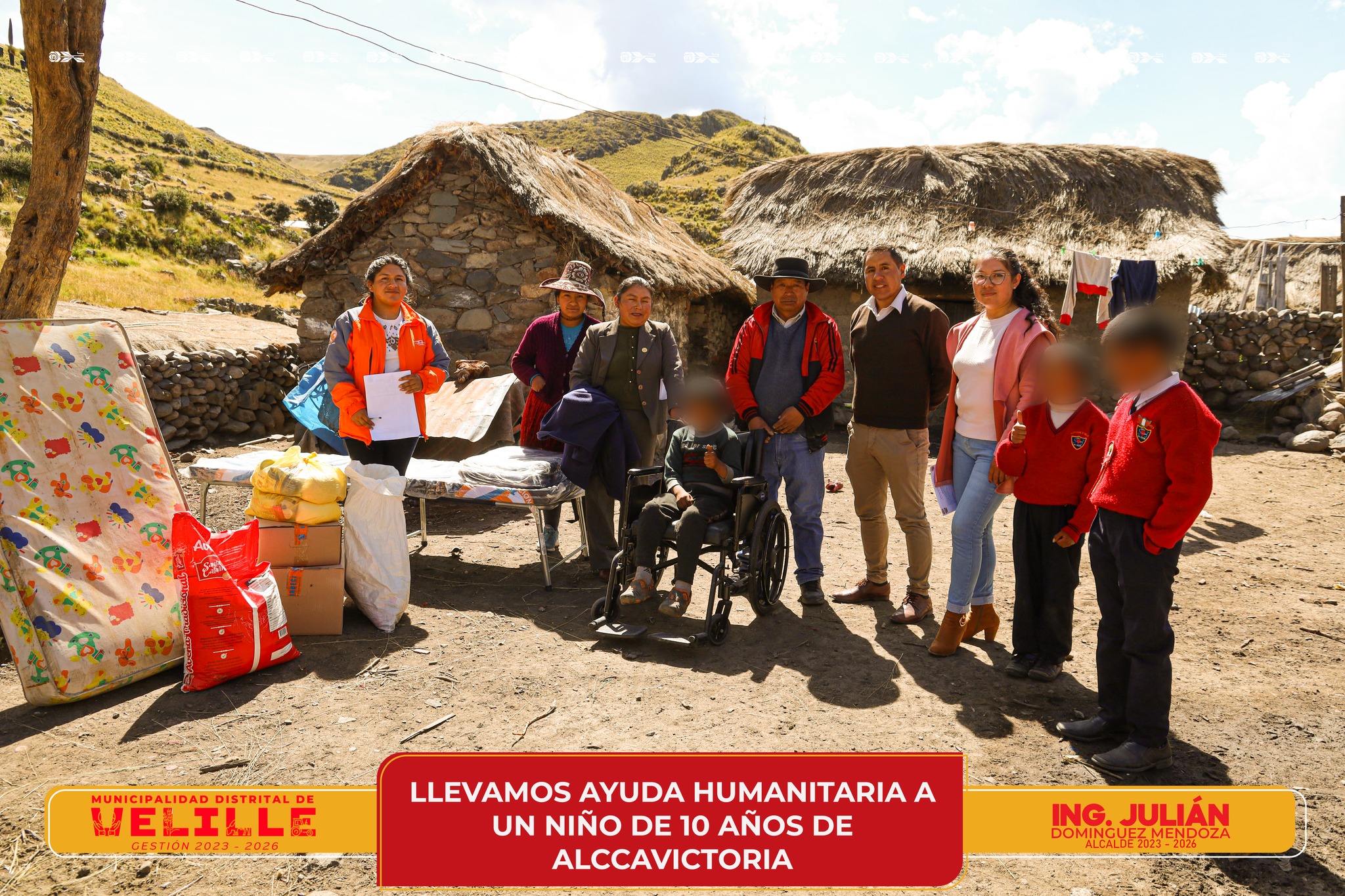 Municipalidad de Velille lleva ayuda humanitaria a niño de 10 años de la comunidad Alccavictoria