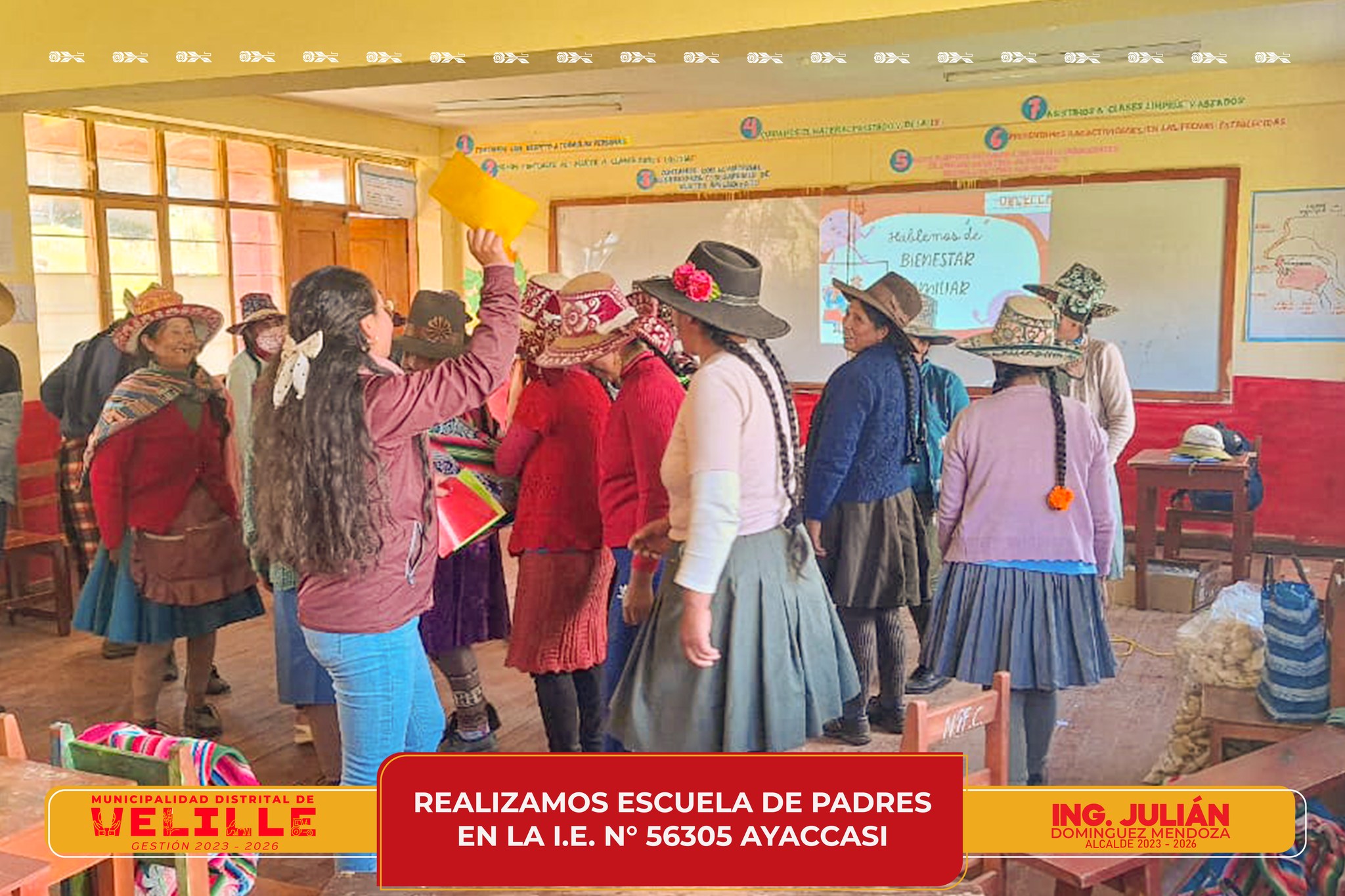 Municipalidad de Velille realiza escuela de padres en la I.E. N° 56305 Ayaccasi 