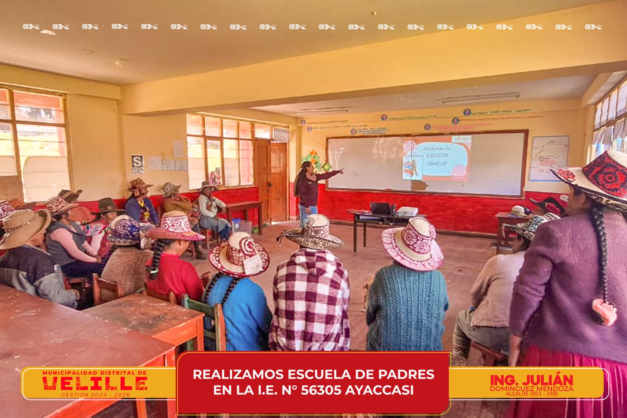 Municipalidad de Velille realiza escuela de padres en la I.E. N° 56305 Ayaccasi 