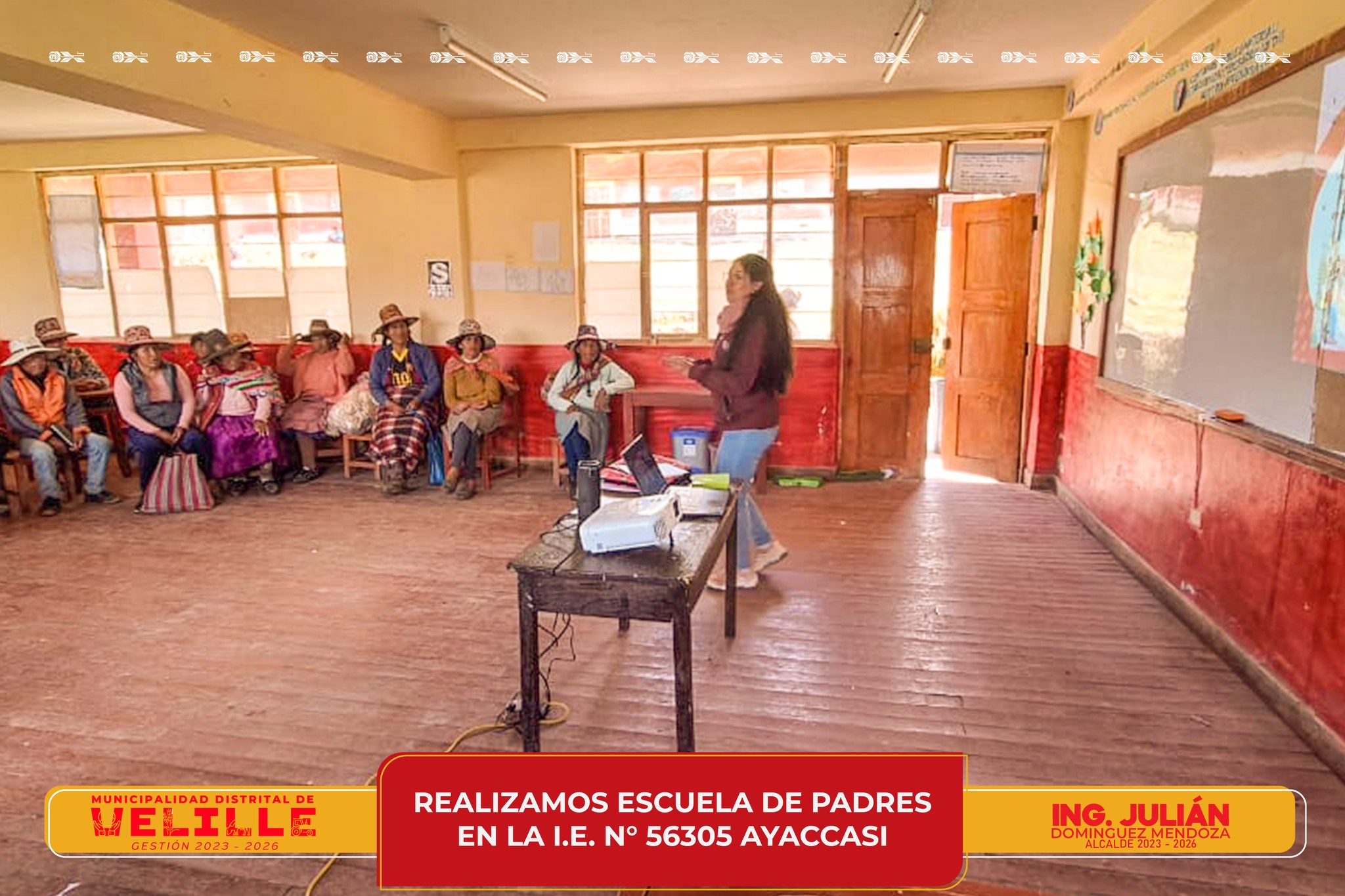 Municipalidad de Velille realiza escuela de padres en la I.E. N° 56305 Ayaccasi 