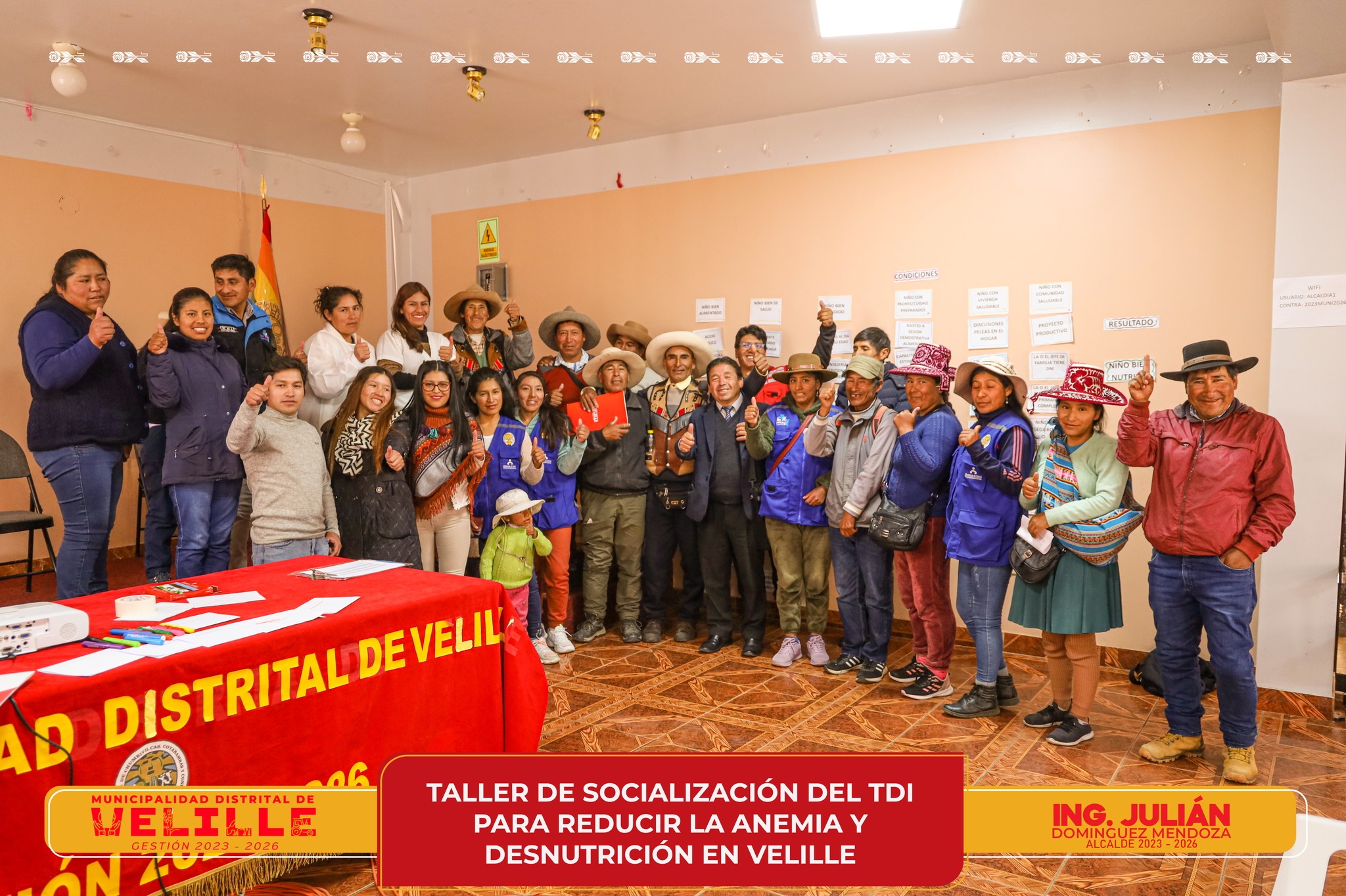 Municipalidad de Velille realiza taller de socialización del IDI para reducir la anemia y desnutrición en el distrito