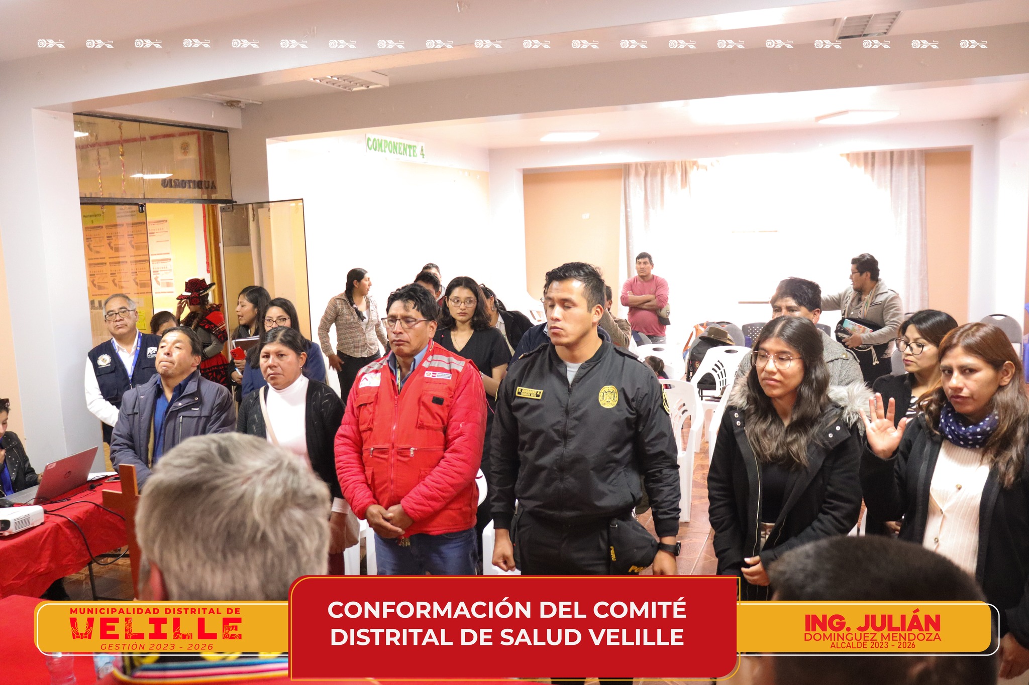 Alcalde de Velille y autoridades juramentan para el Comité Distrital de Salud de Velille 