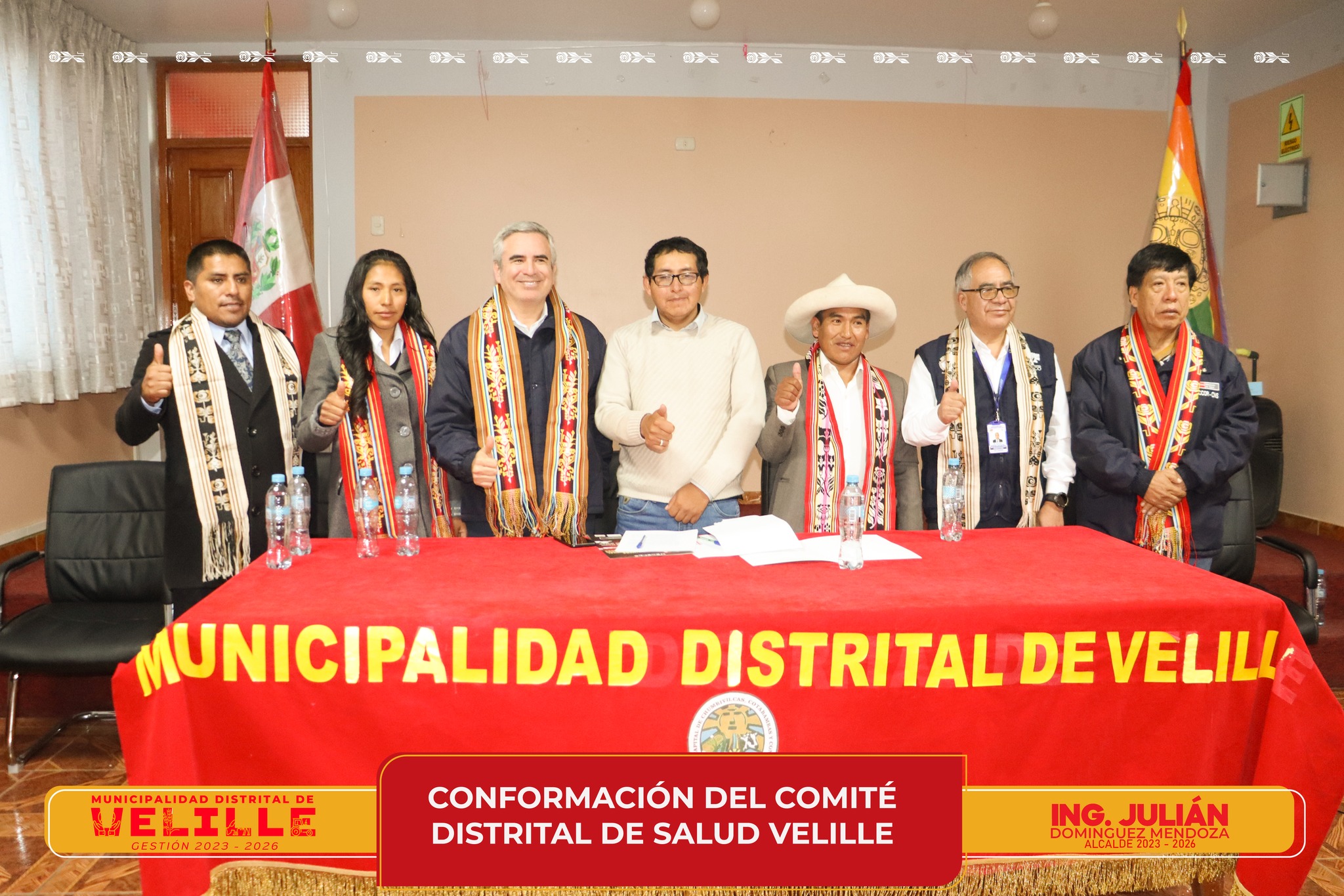 Alcalde de Velille y autoridades juramentan para el Comité Distrital de Salud de Velille 