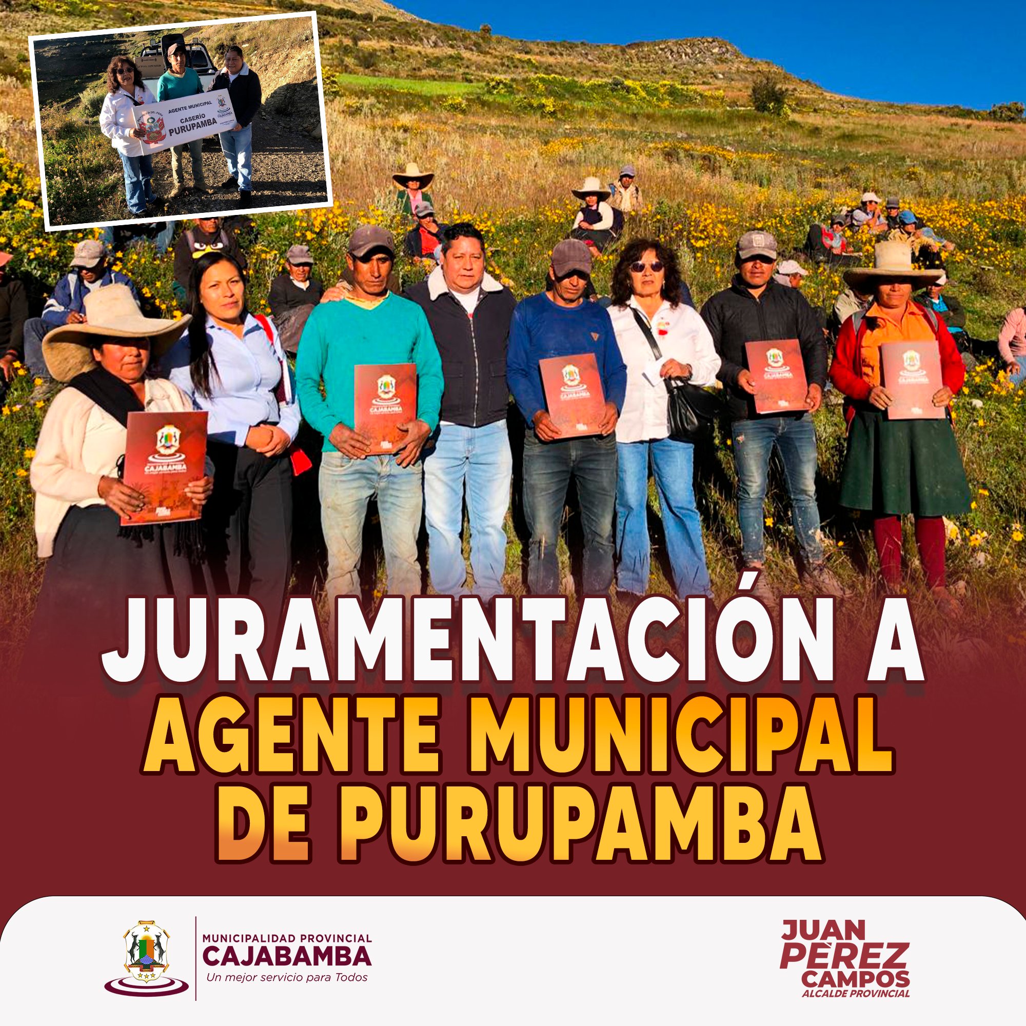 Juramentación a agente municipal de Purupamba