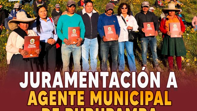 Juramentación a agente municipal de Purupamba
