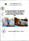Vista preliminar de documento PLAN DE SUPERVISION DE SERVBICIOS DE LIMPIEZA PUBLICA