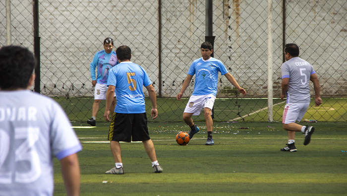 Imagen de uno de los partidos realizados en esta jornada de deporte.