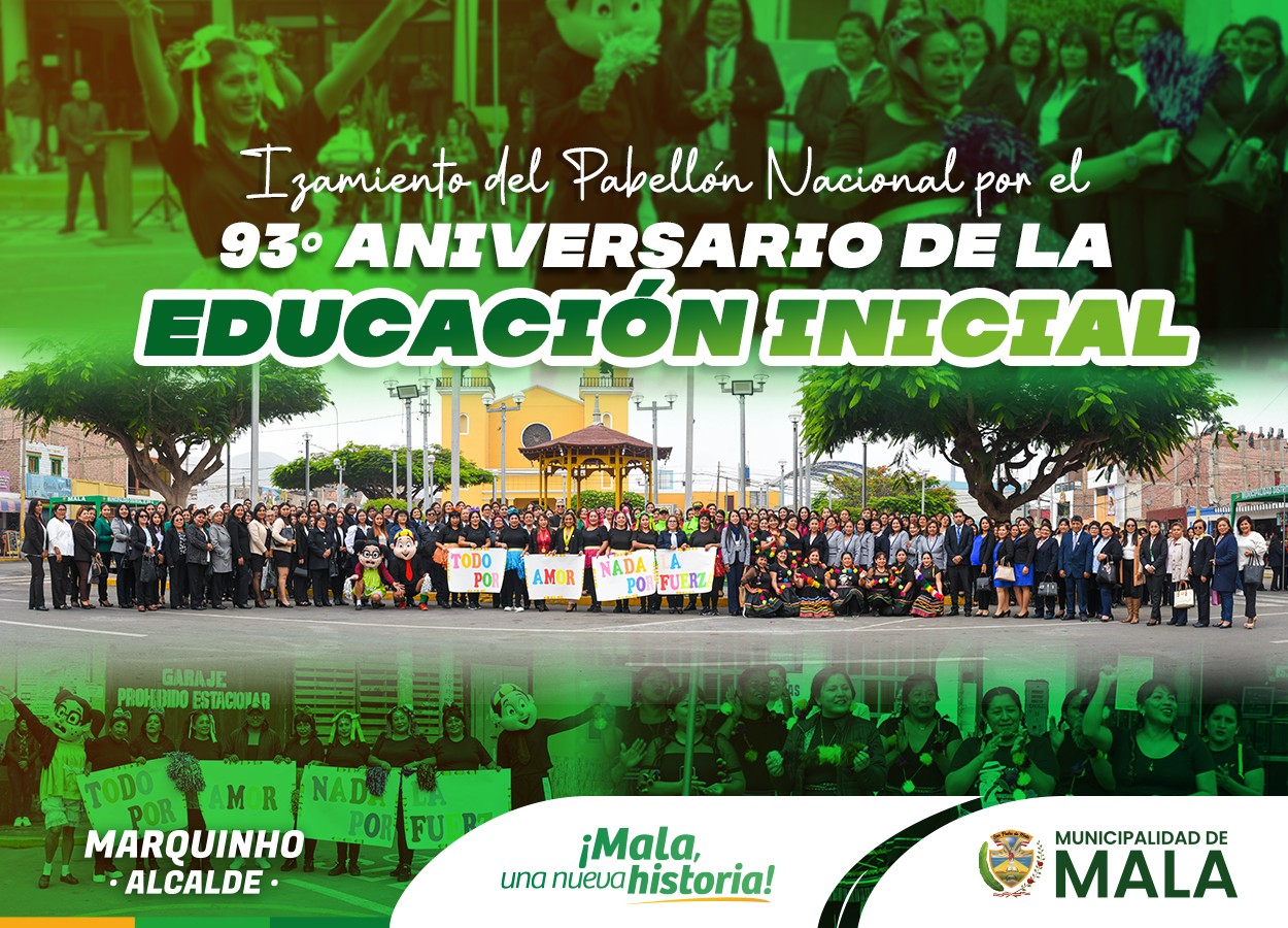 Izamiento del Pabellón Nacional por el 93° Aniversario de la Educación Inicial