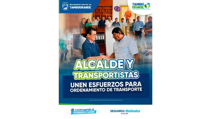 𝐀𝐋𝐂𝐀𝐋𝐃𝐄 𝐃𝐈𝐒𝐓𝐑𝐈𝐓𝐀𝐋 𝐘 𝐓𝐑𝐀𝐍𝐒𝐏𝐎𝐑𝐓𝐈𝐒𝐓𝐀𝐒 𝐔𝐍𝐄𝐍 𝐄𝐒𝐅𝐔𝐄𝐑𝐙𝐎𝐒 𝐏𝐀𝐑𝐀 𝐎𝐑𝐃𝐄𝐍𝐀𝐌𝐈𝐄𝐍𝐓𝐎 𝐃𝐄 𝐓𝐑𝐀𝐍𝐒𝐏𝐎𝐑𝐓𝐄