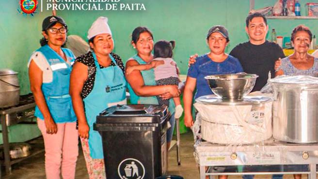 Municipalidad provincial de Paita entregó kits de cocina a 20 comedores populares