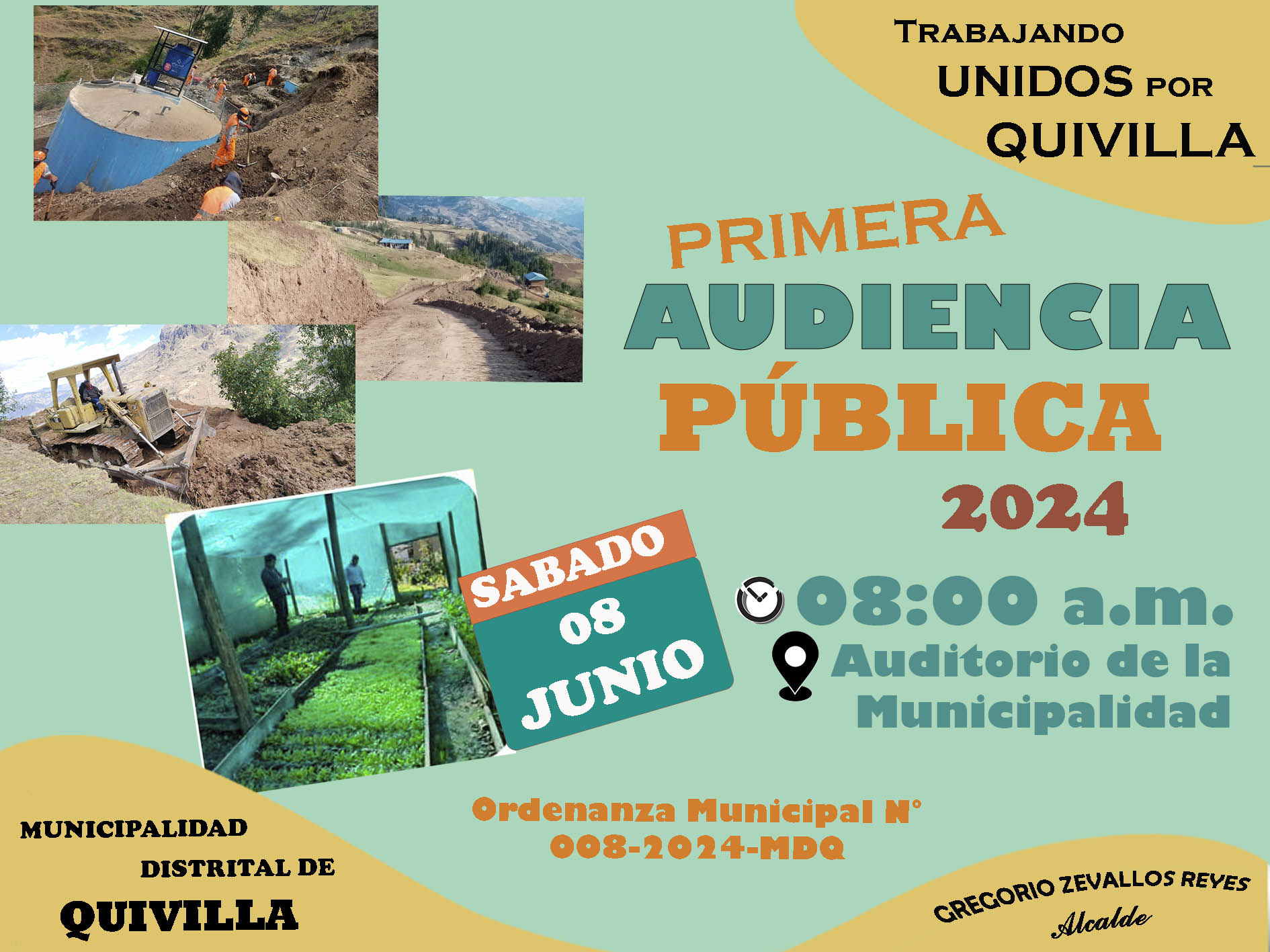 Audiencia Pública Obligatoria con fin de desarrollar la rendición de cuentas correspondiente al ejercicio presupuestal 2024 – I de la Municipalidad Distrital de Quivilla