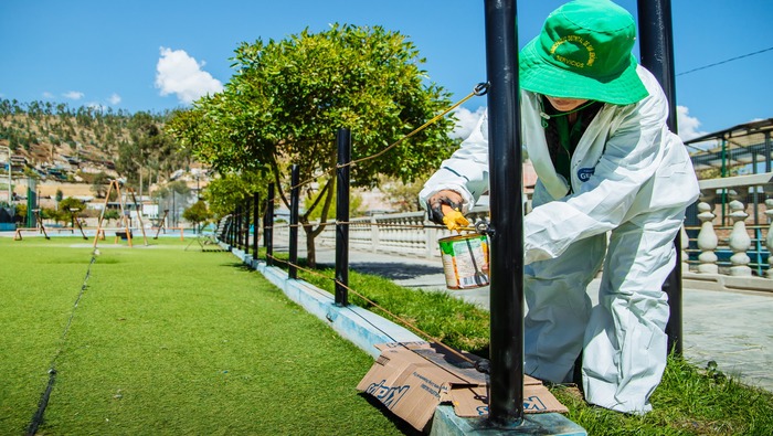 EN ARAS DE BRINDAR UN ESPACIO SEGURO, MUNICIPALIDAD DE SAN JERÓNIMO REALIZA MANTENIMIENTO DE LAS INSTALACIONES DEL PARQUE DE LA JUVENTUD RENACER CHANKA.