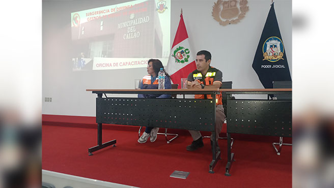 Especialistas de Defensa Civil de la Municipalidad Provincial del Callao capacitan a brigadistas de la Corte Superior del Callao