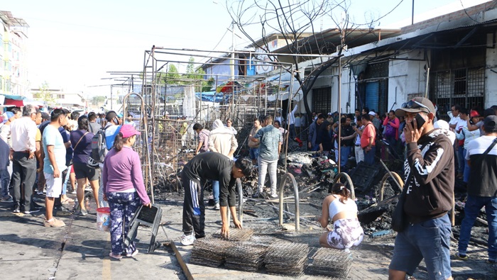 Inspección tras incendio registrado