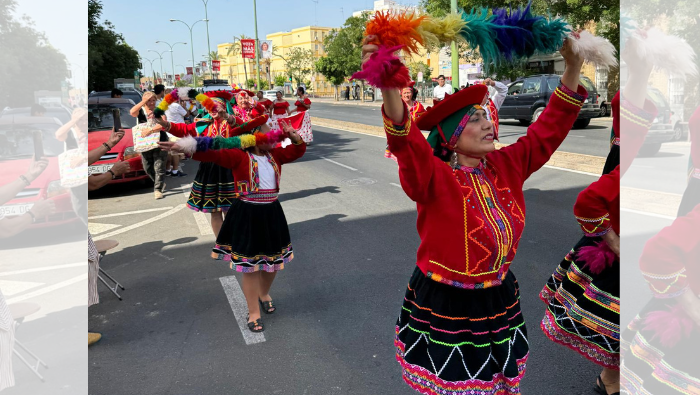 Asociaciones peruanas exhiben la música y danzas nacionales en el festival “Sevilla, tierra de diversidad”