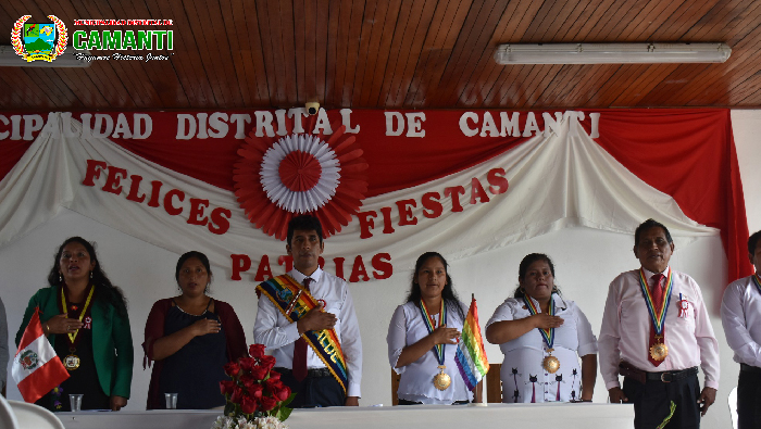 Camanti Celebra el Bicentésimo Segundo Aniversario de la Independencia del Perú con Izamiento y Desfile Cívico