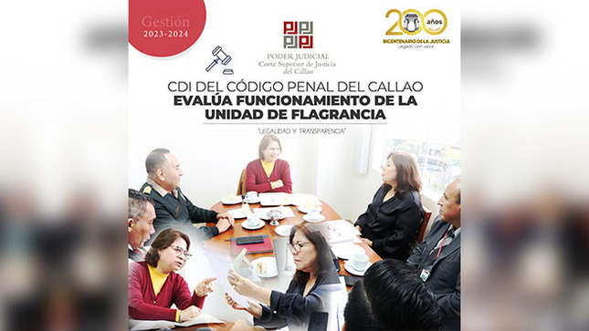 Comisión Distrital de Implementación del Código Procesal Penal del Calla adopta acciones para fortalecer la Unidad de Flagrancia