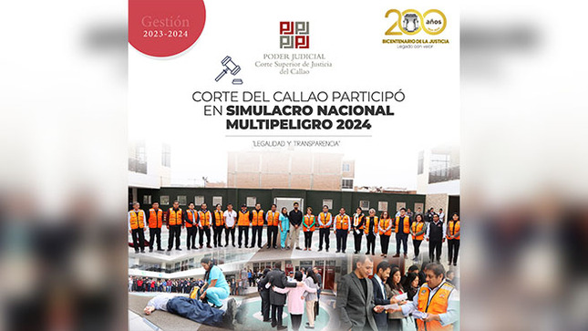 Corte Superior de Justicia del Callao participó en el Simulacro Nacional Multipeligro 2024