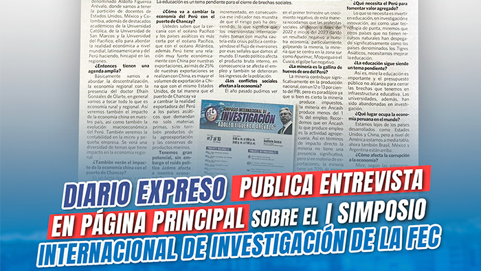 En su edición nacional y en página principal, el diario Expreso publicó una entrevista realizada al Dr. Wilmer Siccha Custodio, decano de la Facultad de Economía y Contabilidad. Esta entrevista tuvo lugar en el marco de la celebración del XXXIII aniversario de esta destacada facultad.

Durante la entrevista, se abordaron temas relevantes relacionados con el ámbito académico y la actualidad nacional en marco del I Simposio Internacional de Investigación “Adolfo Figueroa Arévalo. ”Este simposio representa una oportunidad para compartir conocimientos e investigaciones de importancia en el campo de la economía y la contabilidad.