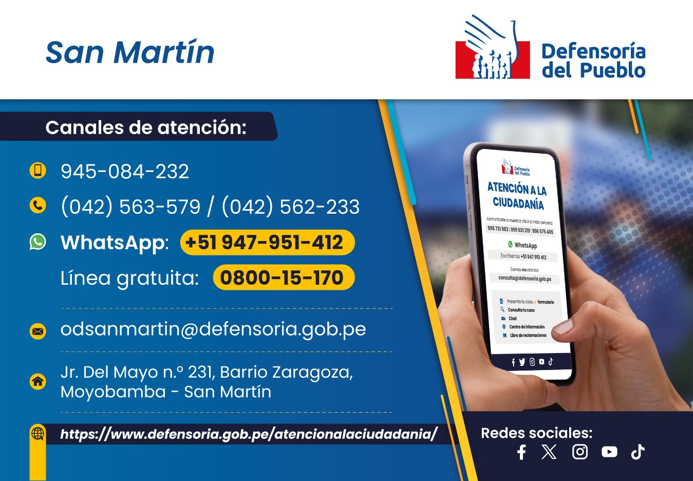 La oficina de la Defensoría del Pueblo en San Martín requirió a la Municipalidad Provincial de Rioja dejar sin efecto el decreto de alcaldía emitido el pasado 12 de septiembre, por medio del cual se declaró como fechas no laborables los días 21 y 22 de septiembre, con motivo de las festividades por el aniversario de fundación española de la ciudad. A través de un documento dirigido al alcalde provincial