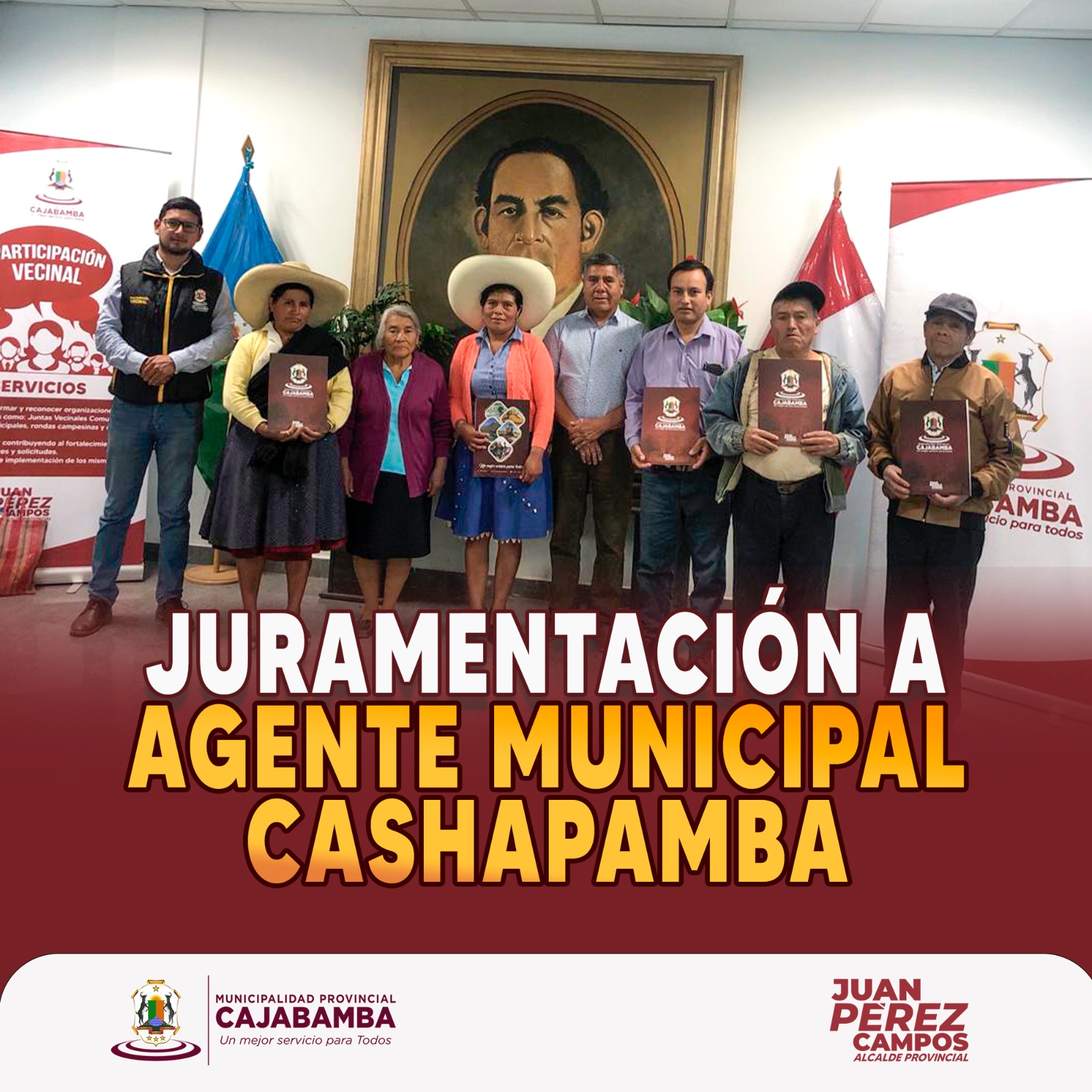 Juramentación a agente municipal de Cashapamba