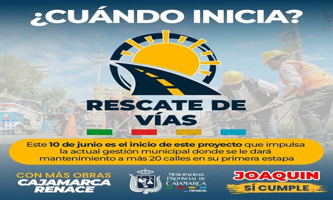 ✅conoce aquí un poco más sobre el programa ' RESCATE DE VÍAS' que viene impulsando la actual gestión municipal liderada por el alcalde provincial Joaquin Ramírez Gamarra
Aquí conocerás el primer grupo de calles que tendrán un mantenimiento para mejorar la transitabilidad: https://www.facebook.com/municipalidadcajamarca/posts/pfbid0SFKrmHogiiiD8WJLY8fnoeY3yztcDBEJcaTHhwMHLG83UFgmvDFNnQx1o87dAERJl