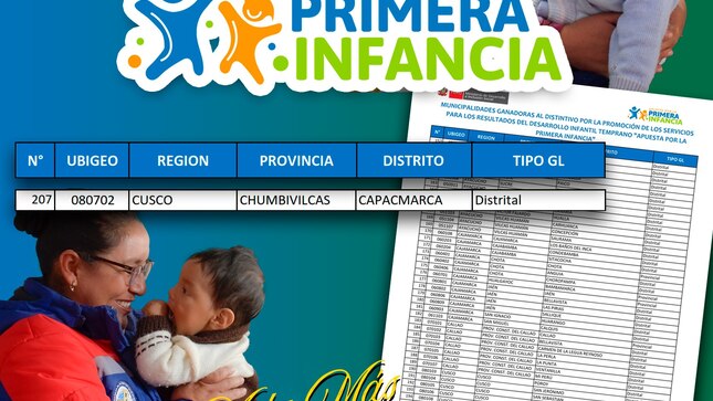 Distintivo puesta por la primera infancia