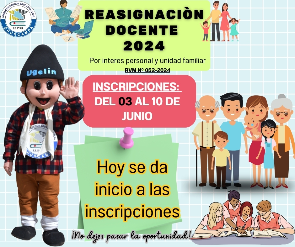  Reasignación Docente 2024 por interés personal y unidad familiar 