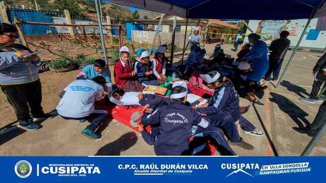 Hoy 31 de mayo se realizo el simulacro nacional multipeligro 2024 de 6.2 Grados en el Distrito de Cusipata