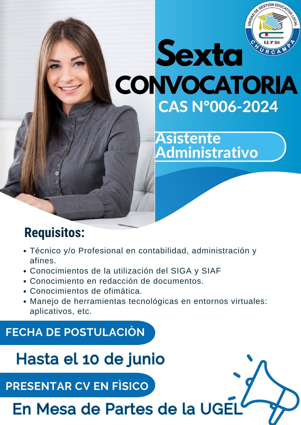 CONTRATACIÓN ADMINISTRATIVA DE SERVICIOS N°006-2024/GOB.REG.HVCA/UGEL-CH/CAS