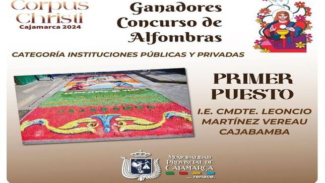 📣📣 Anunciamos a los ganadores 🏅 del Concurso de Alfombras de Corpus Christi 🙏. 
¡Felicitaciones a todos ellos!