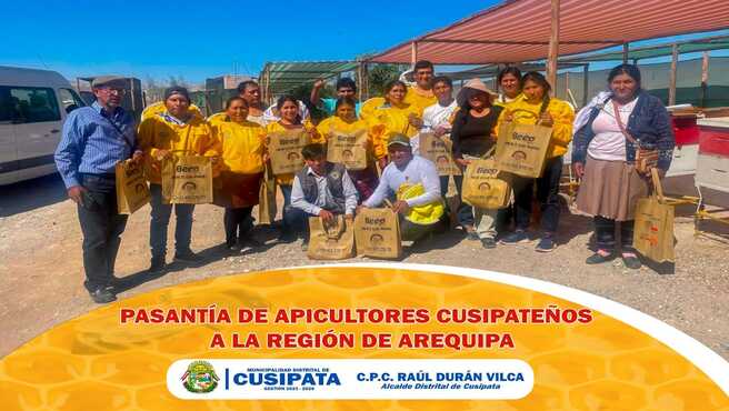 Pasantia de Apicultores del distrito de Cusipata a la region de Arequipa