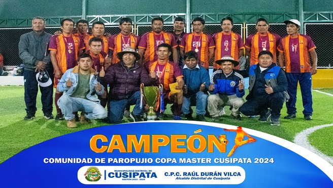 Reconocimiento y premiación al campeón y sub campeón de copa peru y copa Master Cusipata 2024