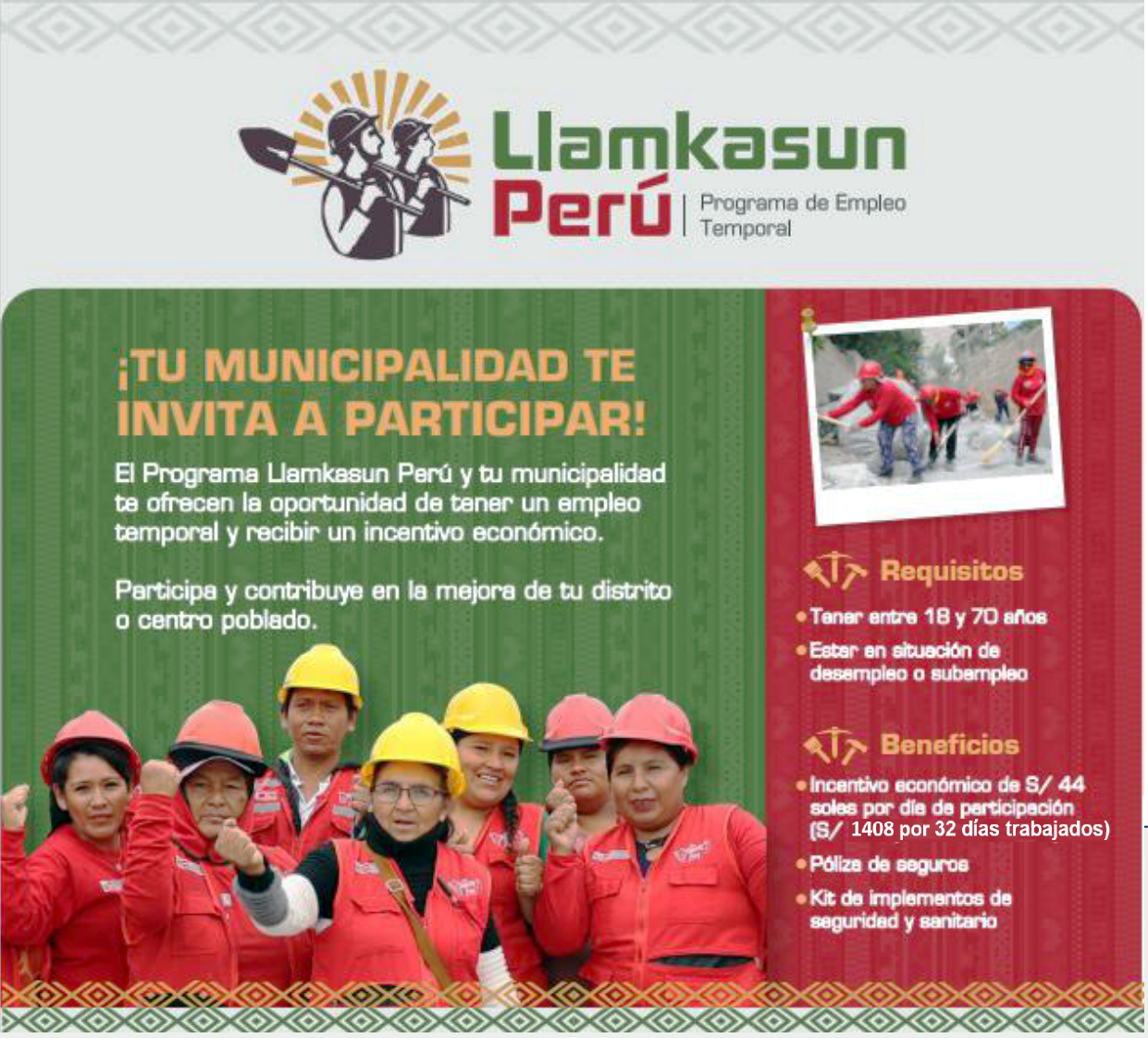Afiche A4_Llamkasun Perú_32 dias