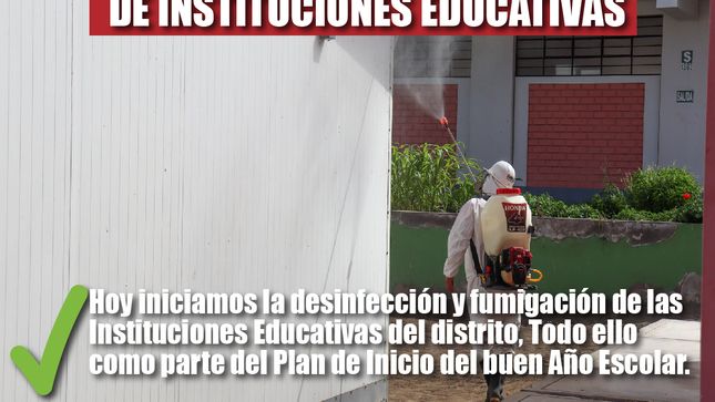 desinfección y fumigación de las instituciones educativas