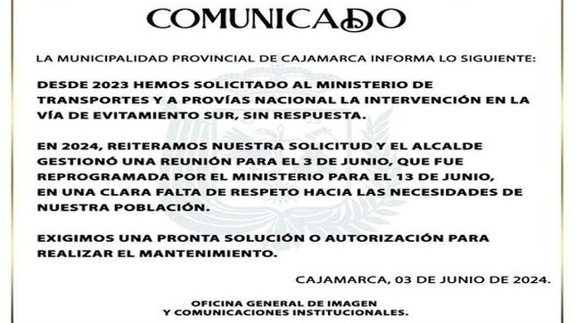 #Comunicado